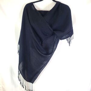 Simple large lightweight black scarf